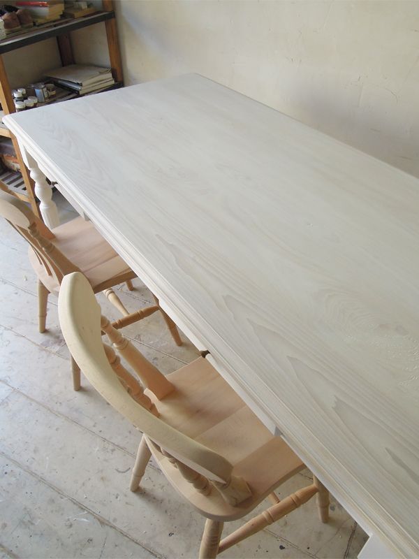 引出し付きのホワイトダイニングテーブルW1800@大阪の無垢家具工房GF